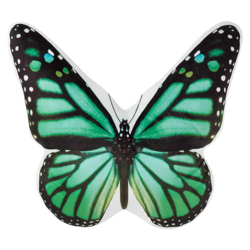 JWH 3D Butterfly Pillow Decorative Animal Throw Pillow Aesthetic Stuffed Plush Accent Pillow Case Colorful Pillowcase Cute Cushion Bed Couch Bedroom 13x15 Inch Black Green - Image 1